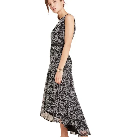 ML Monique Lhuillier Petra Lace Midi Dress Size 16 Black White Floral Lace Trim - threedaughtersproperties.com ML Monique Lhuillier Petra Lace Midi Dress Size 16 Black White Floral Lace Trim - threedaughtersproperties.com